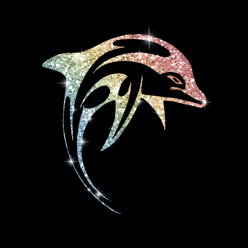 Image of Shiny Dolphin Stickers, Suitable For Glass Doors And Windows, Refrigerators, Suitcases, Car Windows, Bodywork, Bumpers, Motorcycles, Helmets, Laptop Decoration Decals
