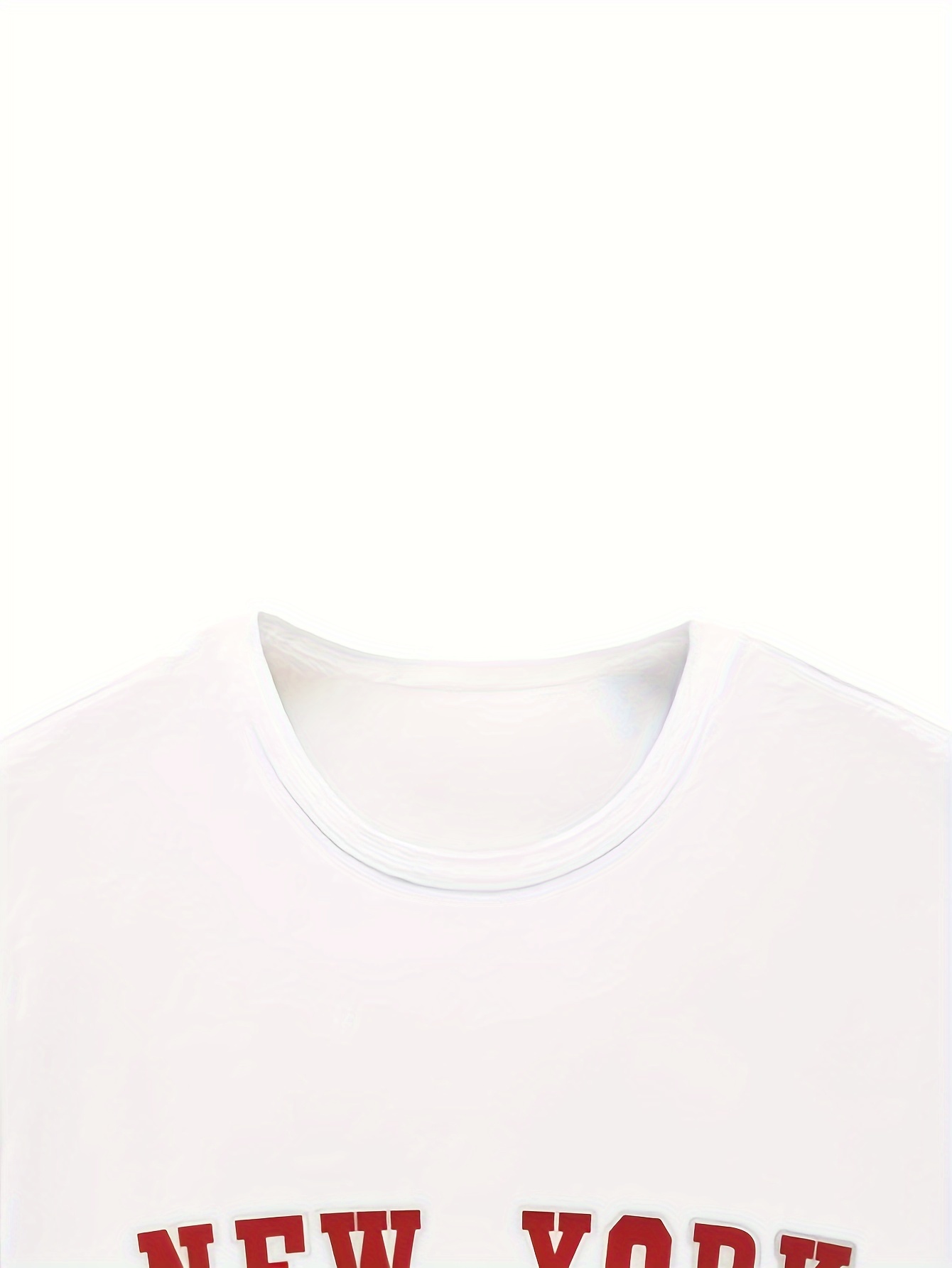 Nuevo Camiseta Algodón Manga Corta Cuello Redondo Blanco - Temu Chile