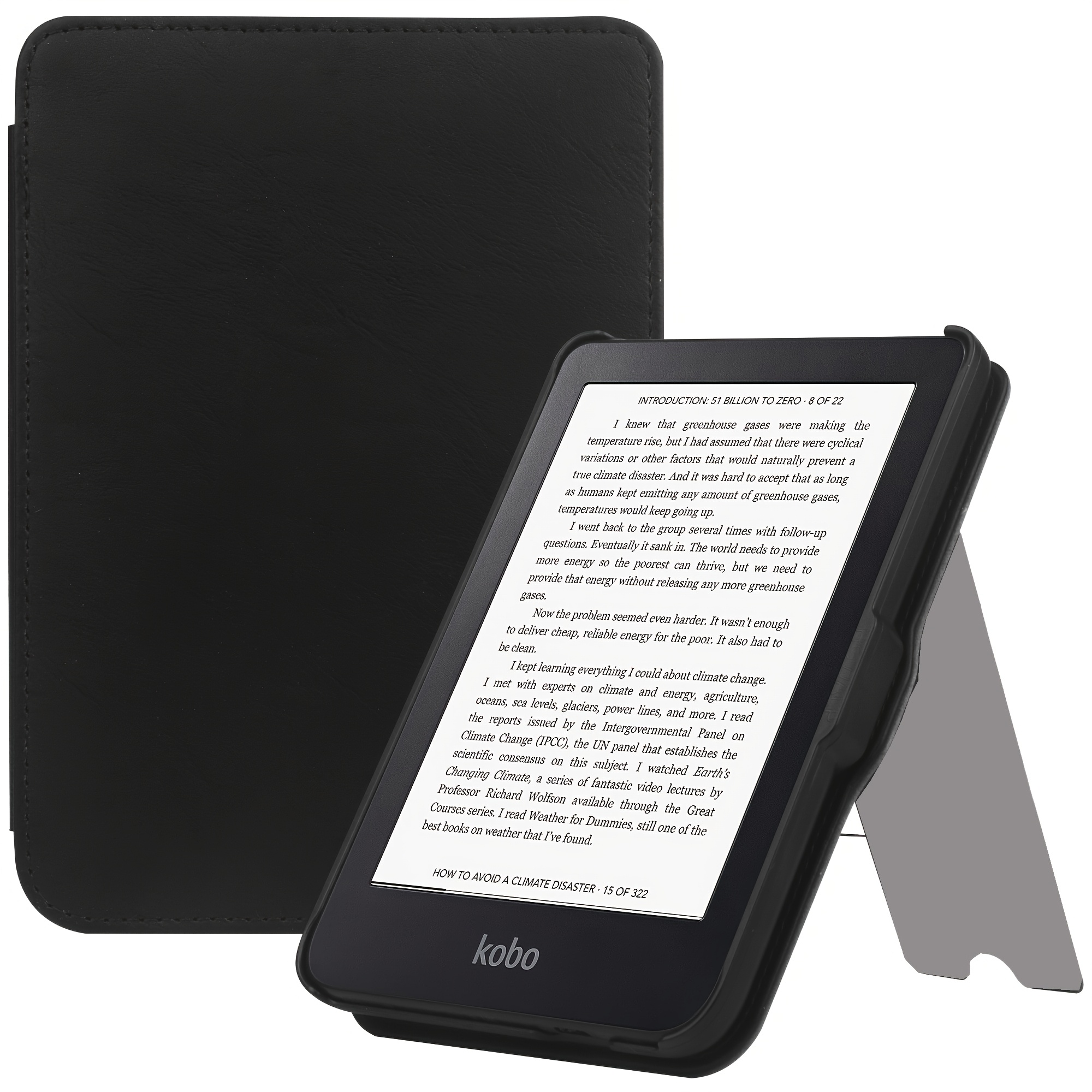 

1pc Series (bw/colour/2e) 6" Ereader Stand Case - Hard Leather Protective Cover With Auto Sleep/wake, Magnetic Closure, And Hand Strap