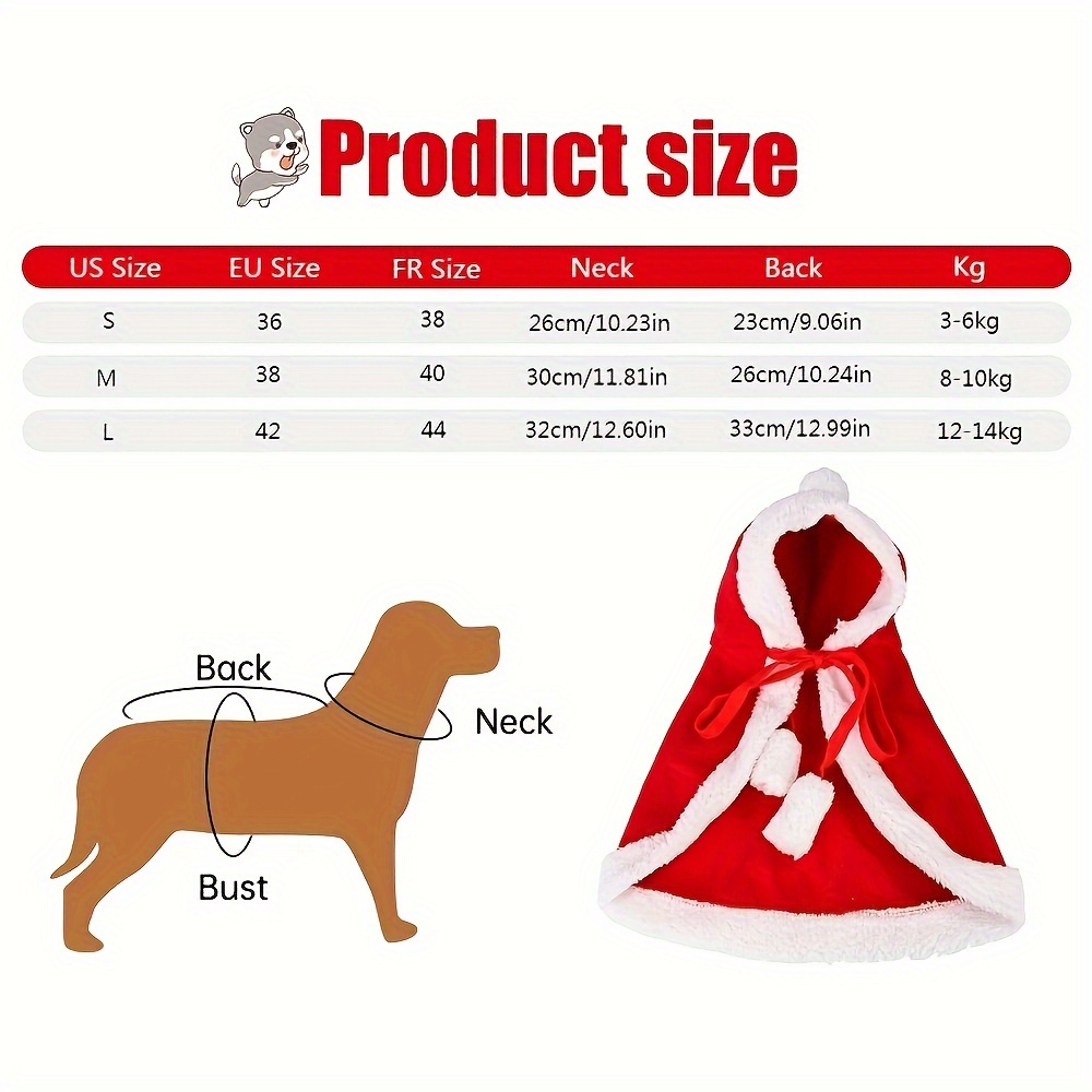 1pc Pet Apparel Dress, Cat Christmas New Year Costume, Flannel Elegant Cape for Cats