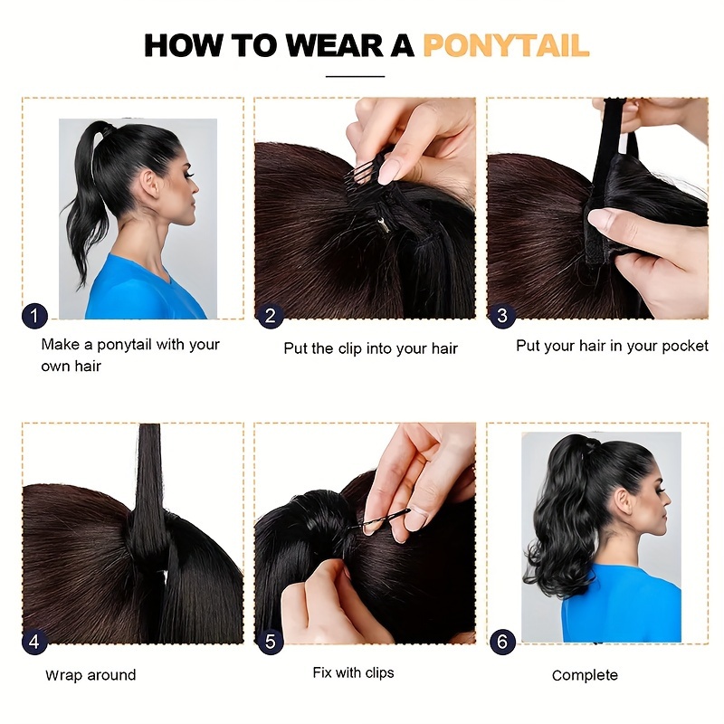 1pc curly wave ponytail extension synthetic fiber hairpiece for women versatile clip in ponytail hairpiece for all   ideal for halloween christmas and daily wear details 2