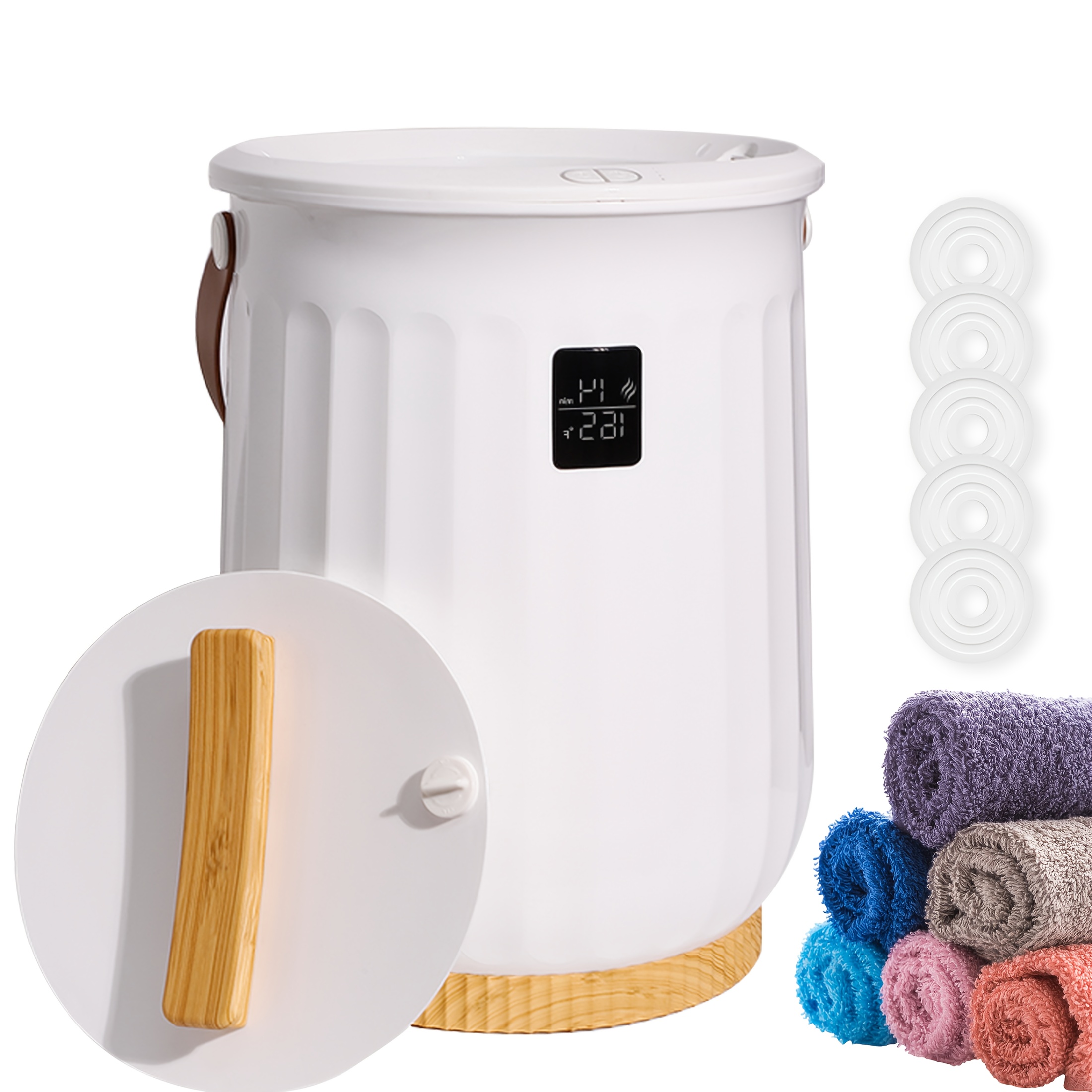 Spa Grade Towel Warmer Bucket, Luxurious And Stylish, 4 Time Settings, Fast Heating, Ideal For Gifts