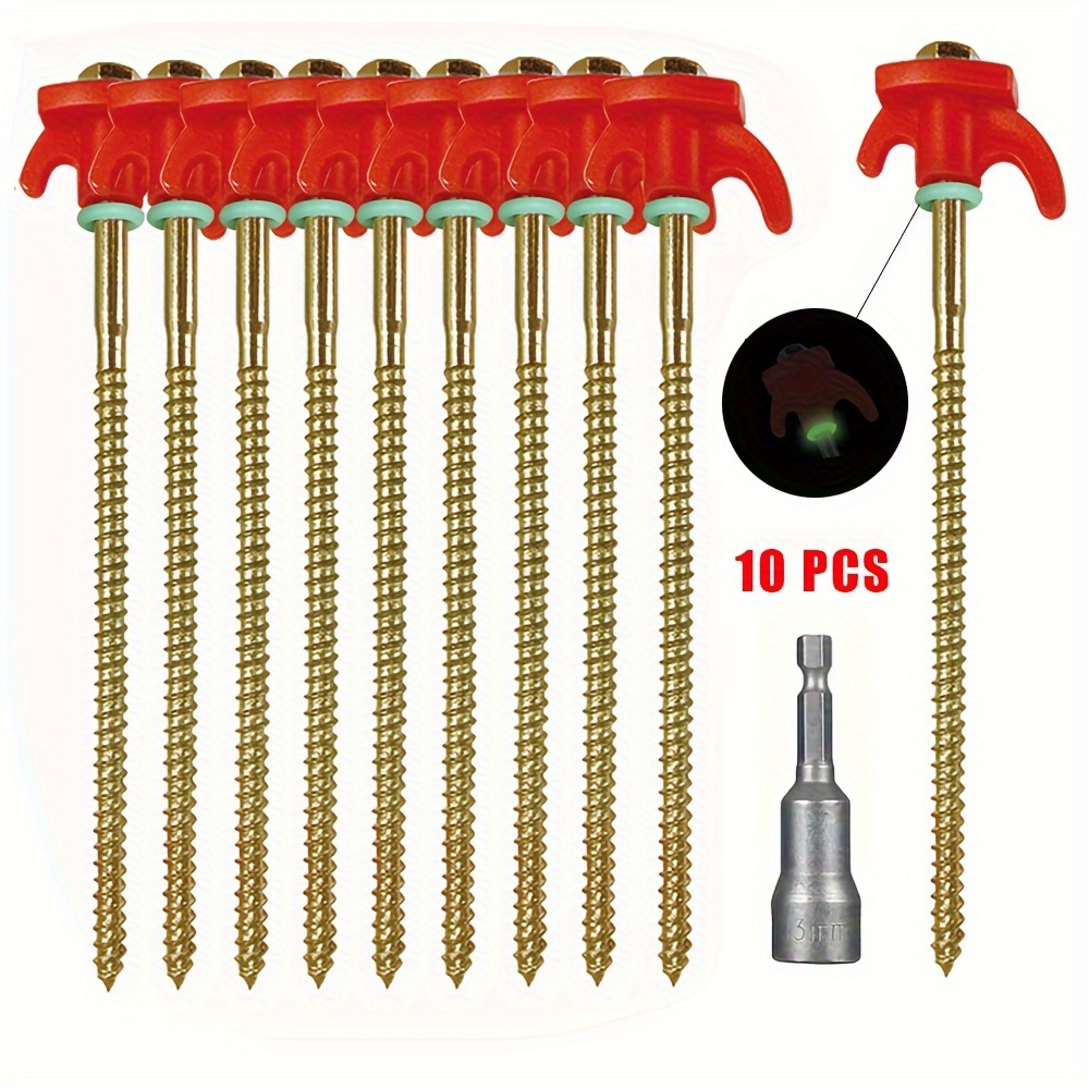 

10- Iron Stakes - -use Anchors -the- & Hex For , Use