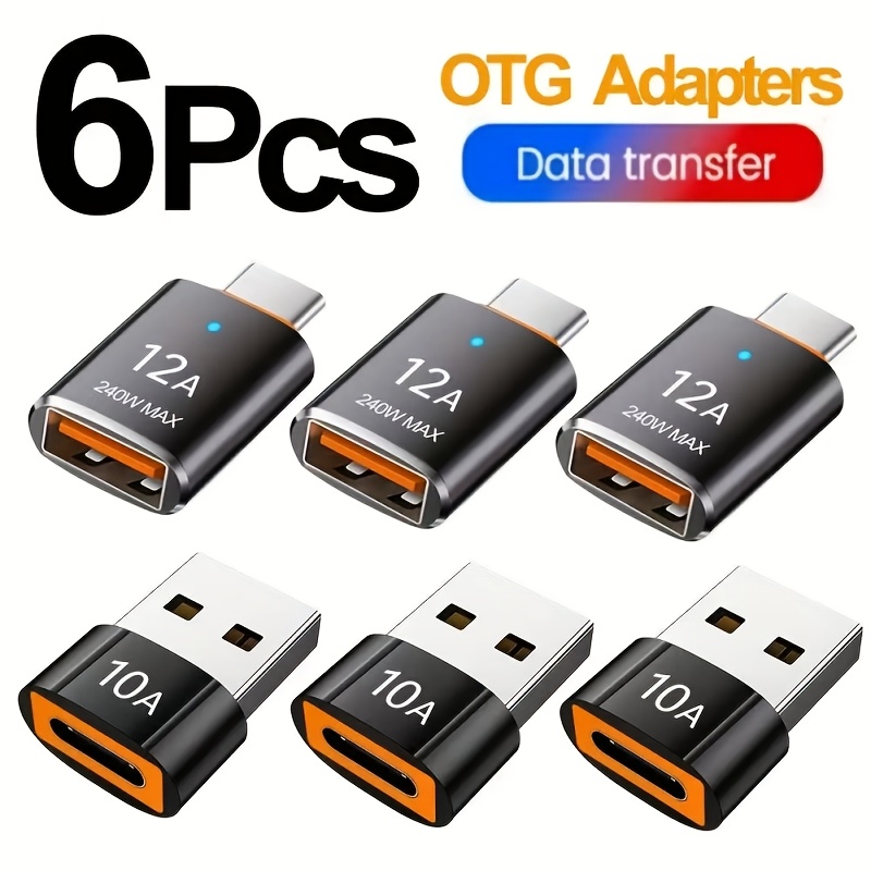 12A USB 3.0 na Type C adapter LED OTG USB C moški na USB A ženski konektor za Iphone 15 tablični računalnik telefone adapter