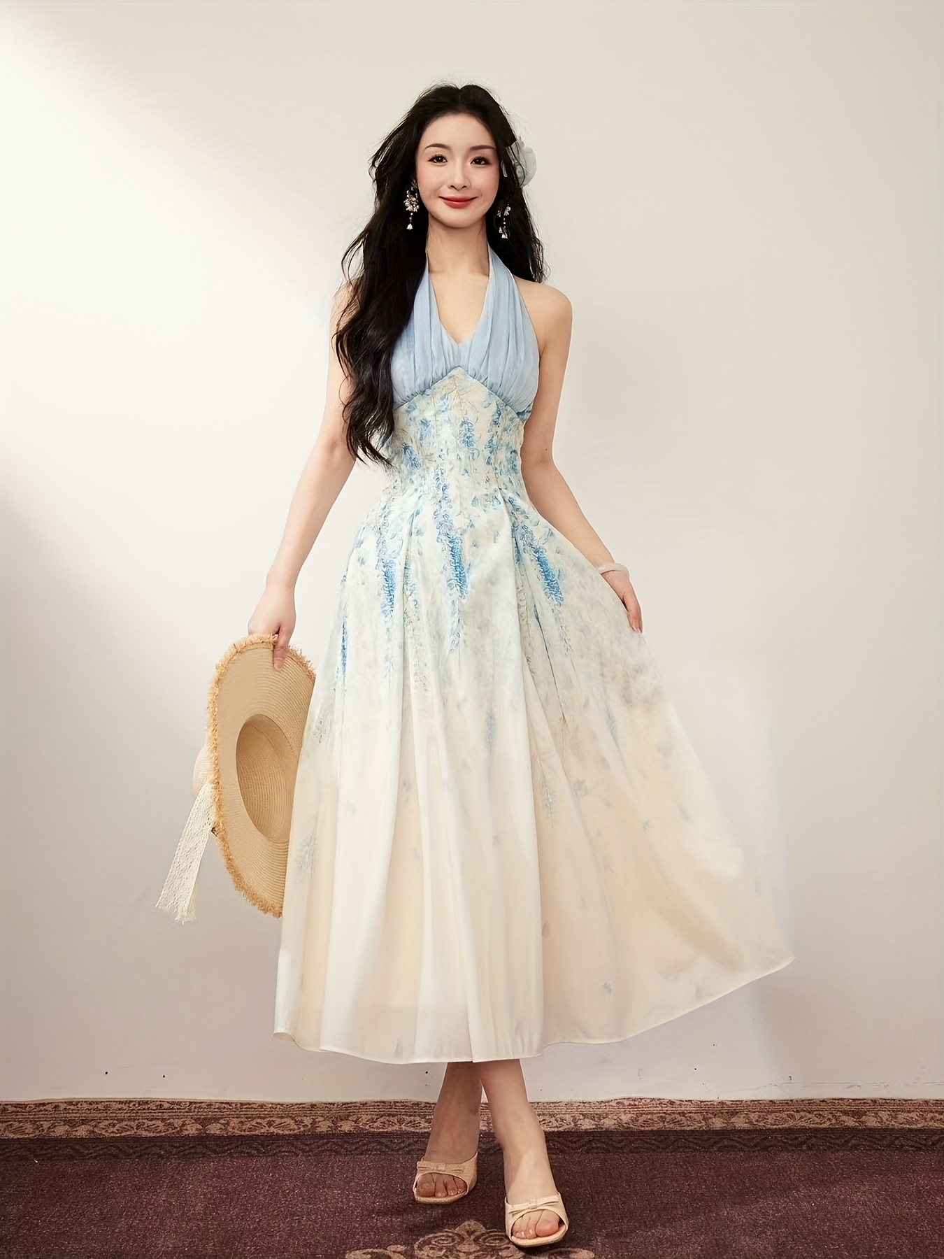 Maxi Dress Elegant Halter Neck Dresses Womens Elegant Halter Neck