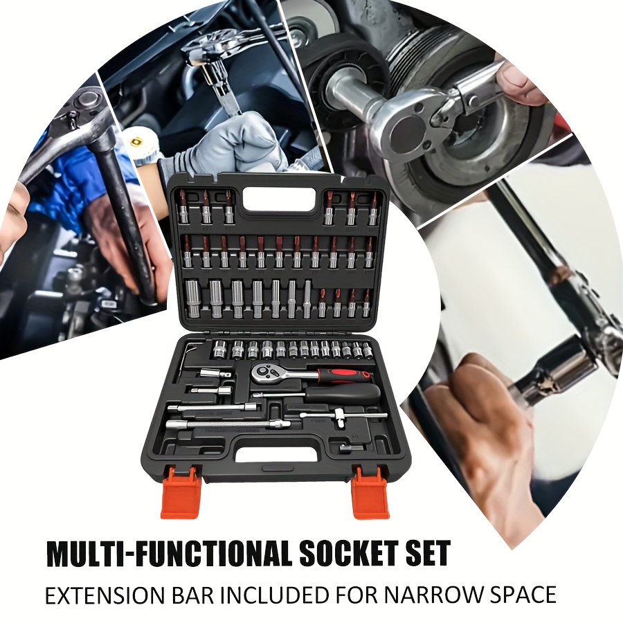 899/52pcs Professional Tool Set | Multi Functional Toolbox, Portable Design, Chrome Vanadium Steel Material, Suitable for Home And Car Maintenance, Ideal Choice for Enthusiasts And Professionals, Gift for Friends, Local Transportation