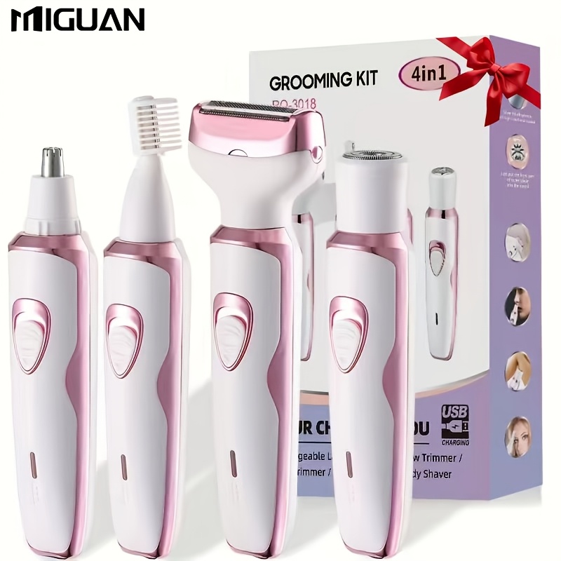 multifunktionales elektrisches haarentfernungsset für damen, usb-ladeart,   zur entfernung von haaren aus augenbrauen, nase, gesicht, beinen und anderen bereichen.   und sanft,     geschenk für weibliche freunde.