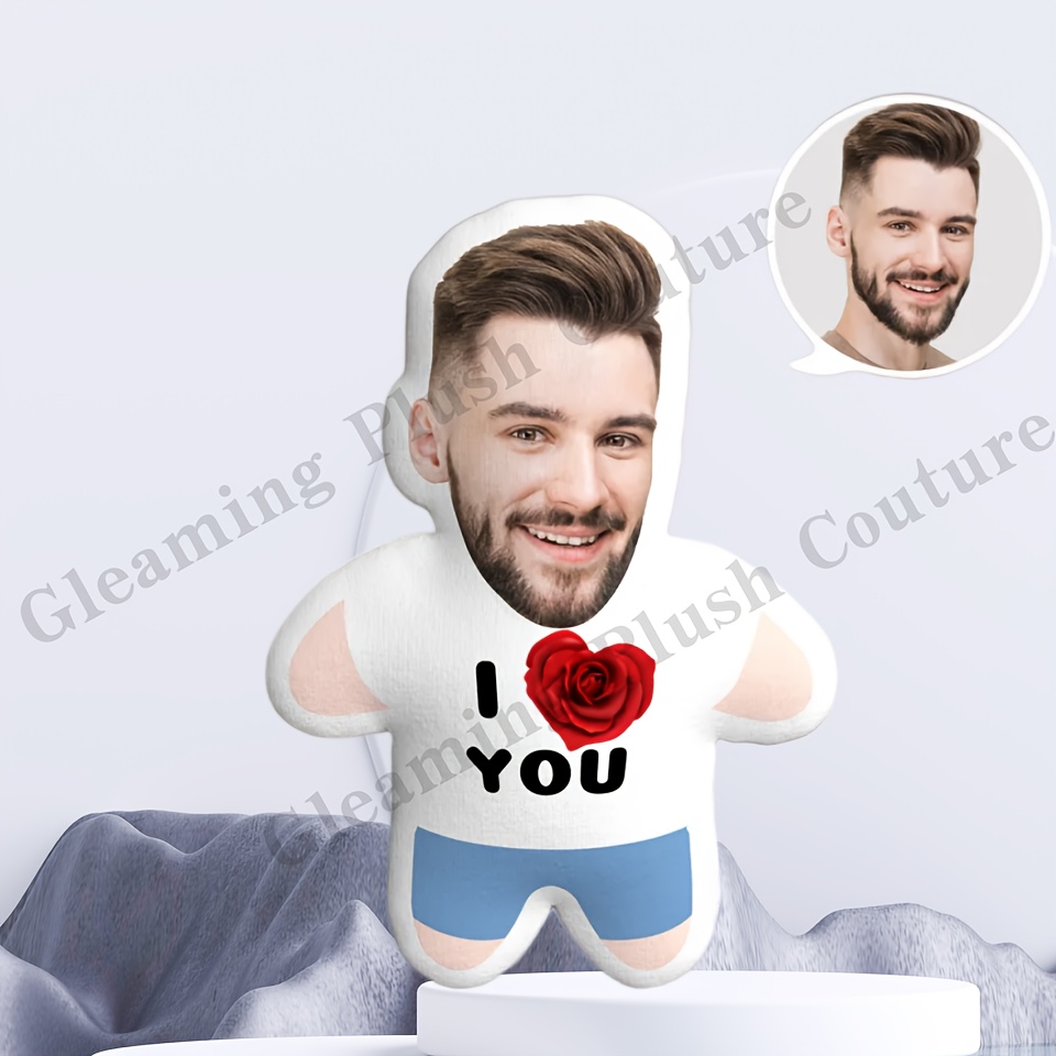 

Customized Face Plush Pillow, Cushion, Rose You Love, A Gift For Valentine's Day, Unique Birthday Gift, Suitable For 14+, Mixed Colors, Knitted Fabric