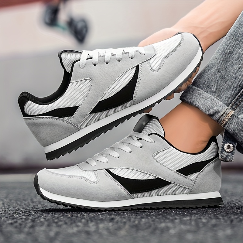 Neutral Classic Vintage Low-Top Sneakers - Breathable Fabric Upper, EVA/rubber Sole with Anti-slip Cushioning, Ventilated PU Upper and Textile Lining, Lightweight EVA/rubber Outsole - Suitable for Fitness, Jogging, and Daily Casual Wear. Lace-up