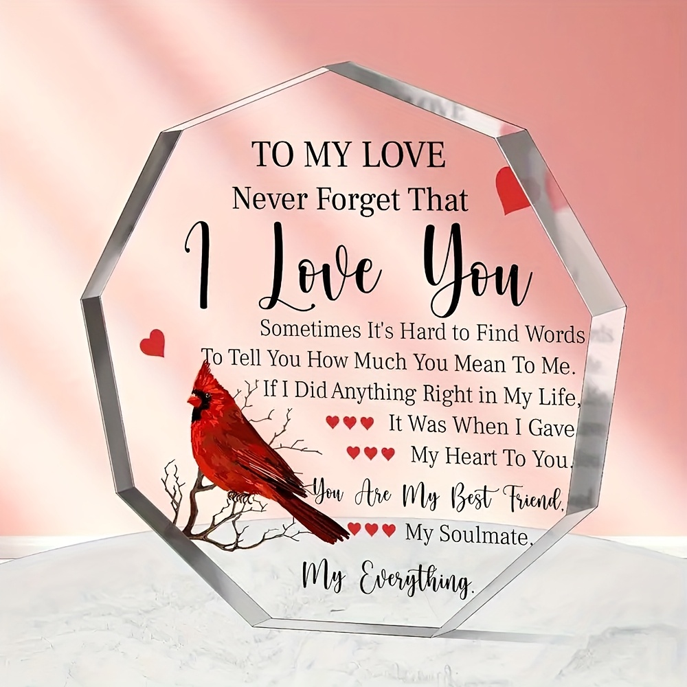 TEMU 2d Flat, 1pc Ized "to My Love" Acrylic Gift - Name/text Romantic Keepsake For, Anniversary, Valentine's Day, Birthday - Cute