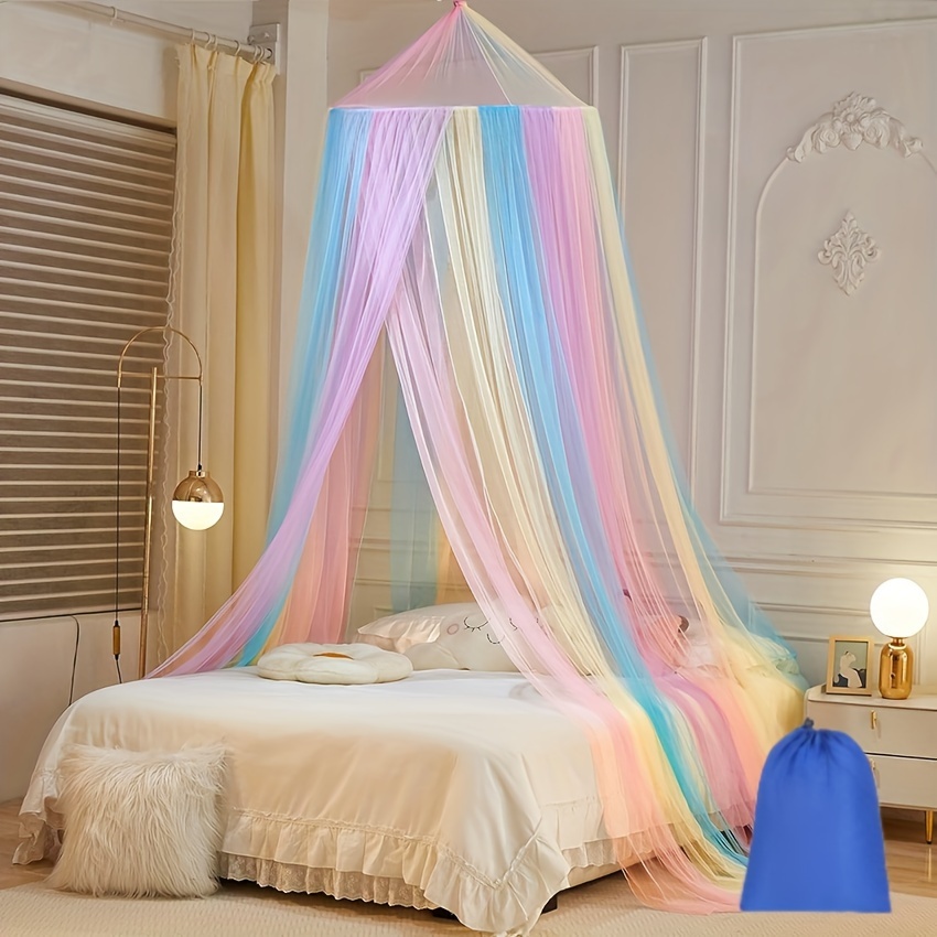 

Enchanting Rainbow Mosquito Net - European-inspired Round Princess Bed Canopy, Perfect For Camping & Home Decor, Polyester, Fits 2 People Hammock With Mosquito Net Mosquito Net For Bed