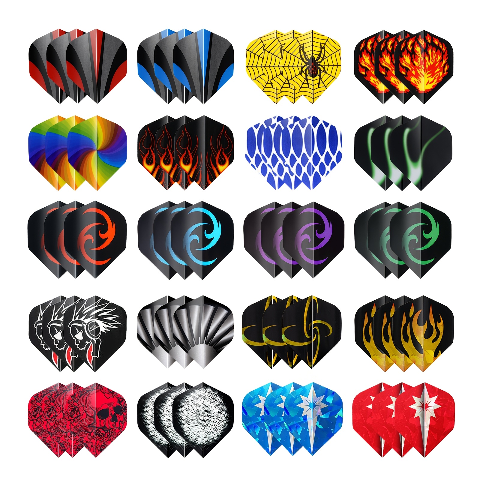 TEMU 60 piezas de plumas profesionales para dardos, adecuadas para entrenamiento, clubes y juego casual - Puntas de repuesto codificadas por colores