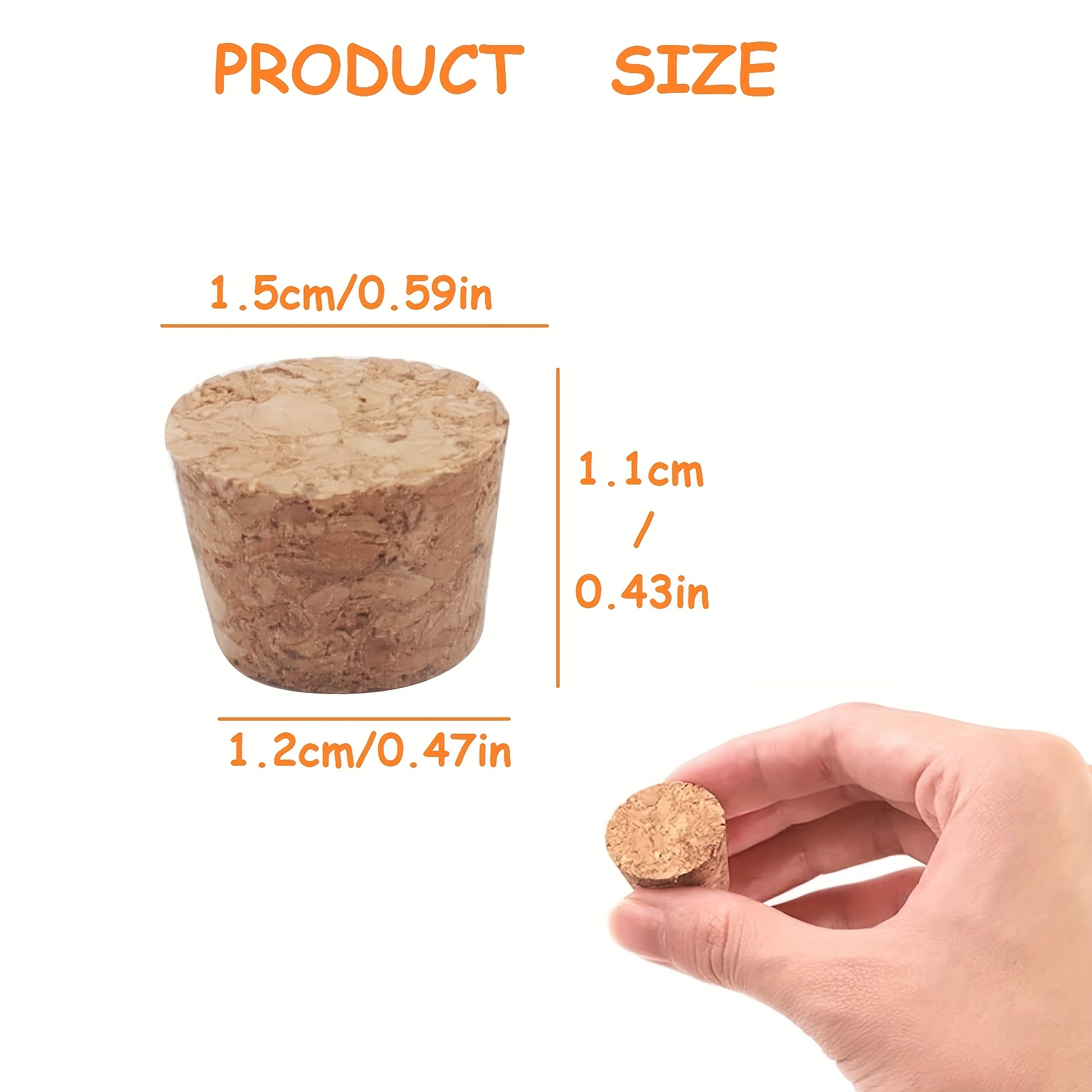 30pcs Corks For Crafts, Cork Stoppers Conical, 10mm Pointed Corks For Test Tubes, Bottles, Decorations, Medicine Corks, Wish Bottles,diy Crafts