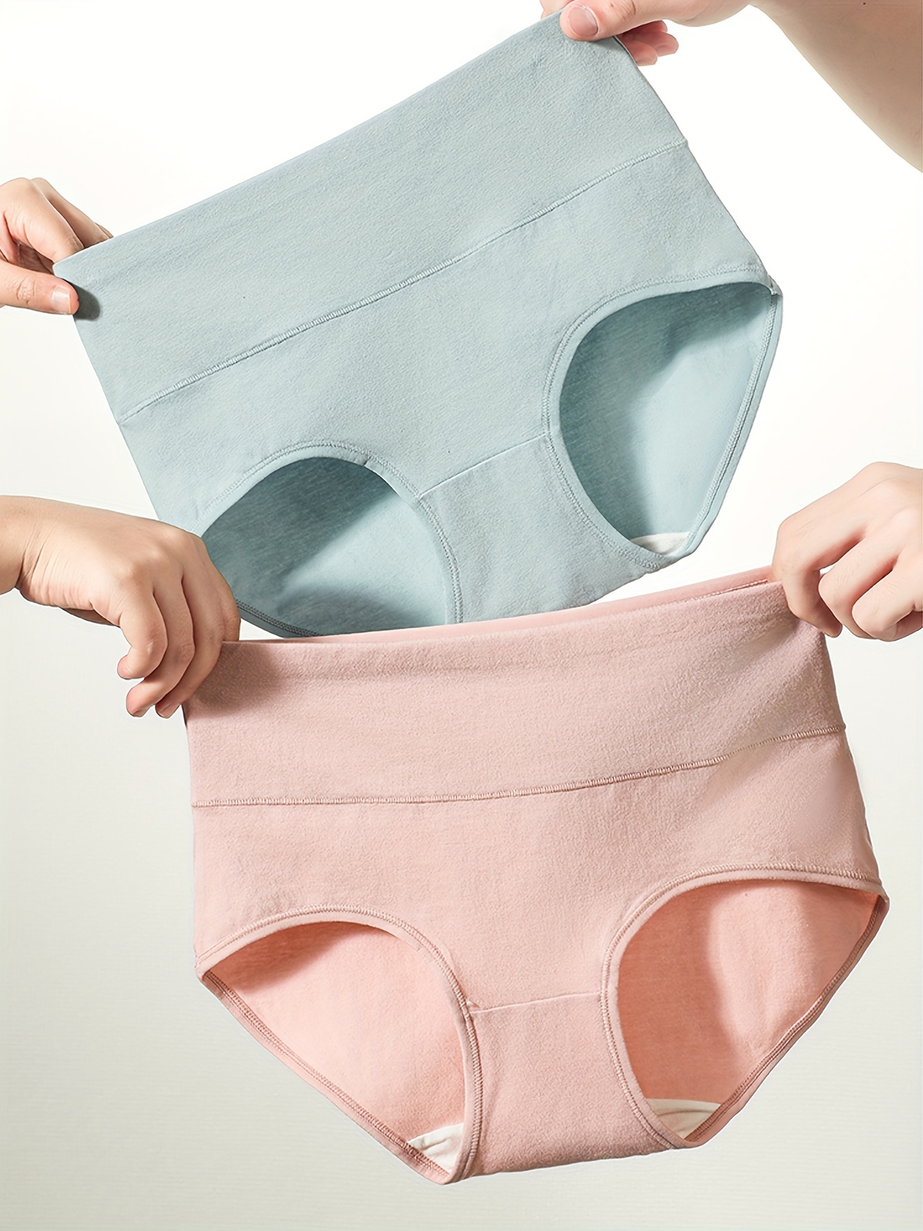 Women's High Waisted Cotton Underwear, Ladies Soft Full Briefs Panties