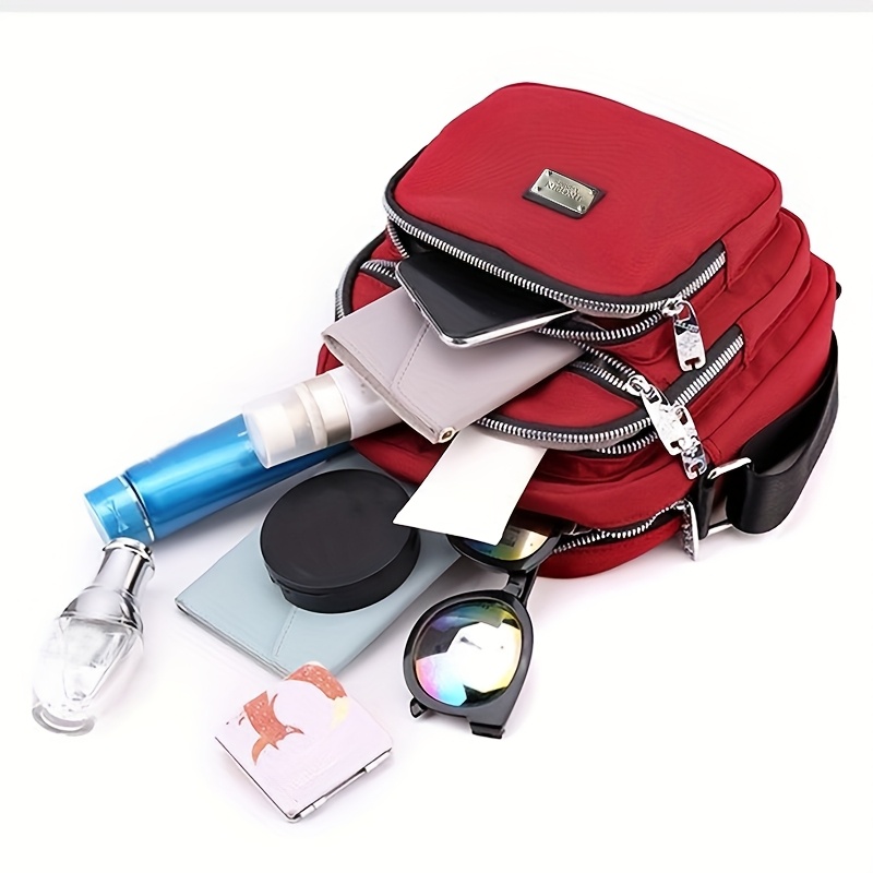 unisex square messenger bag lightweight nylon multi pocket Temu