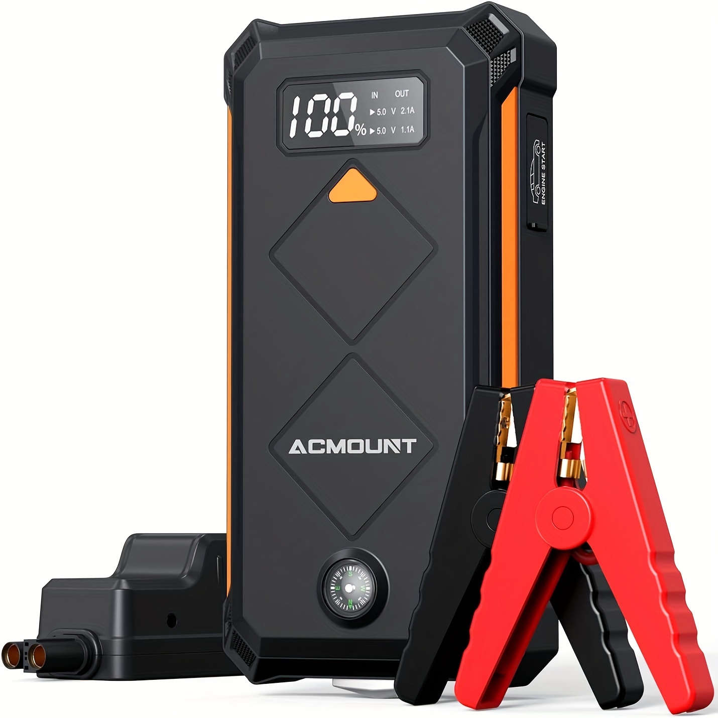 

Acmount Jump Power Pack, 3000a Car Battery Booster Jump For 12v Vehicle (up To 10l Gas, 8l Diesel), Portable Car Jump Power Bank With Jump Leads, Led Flashlight, Usb C