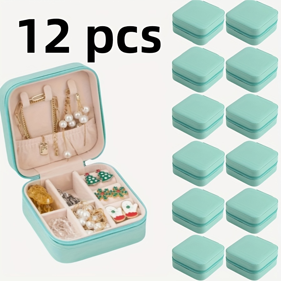 12pc Customizable Mini Travel Jewelry Box and Storage Set for Rings and Earrings