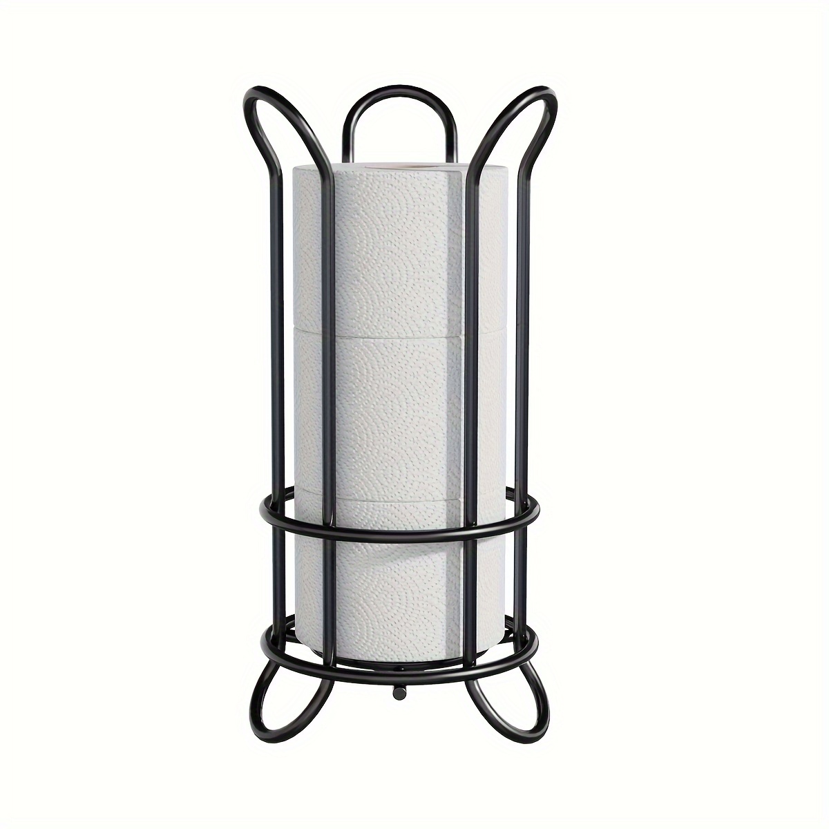 

Wrought Iron Toilet Paper Holder Stand – Freestanding Bathroom Tissue Roll Storage Organizer, No Installation, Painted Finish, Multi-functional Design – Ideal For Home And Kitchen Use