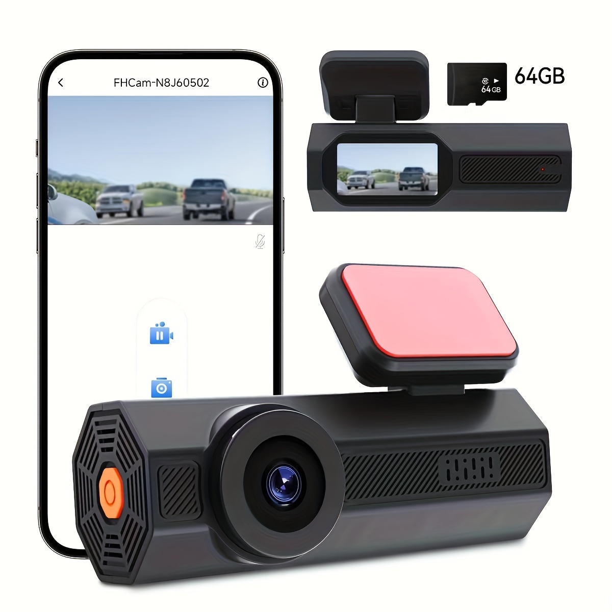 

2.5k Dash Cam For Cars - Wifi, Wdr , Loop Recording, - Capture With 160° View, With 64gb Card