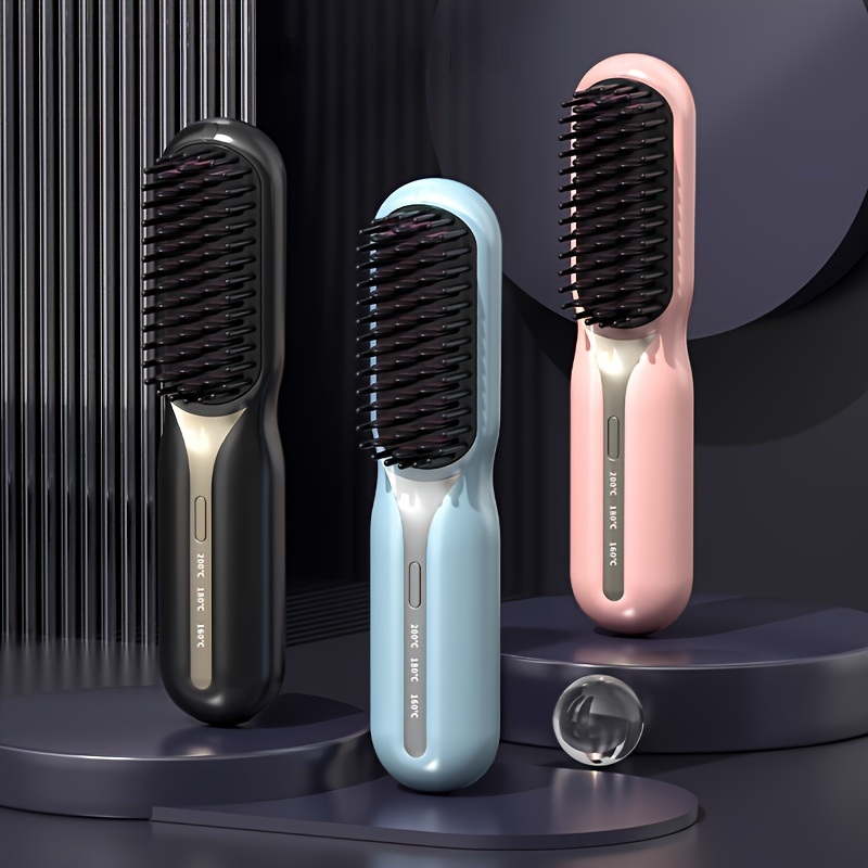 

Xy-399 Rechargeable Hair Straightening Combs, Portable Electric Straightener Brushes, Mini Ionic Hair Styling Tools With Large Capacity Batteries, For All Hair Types