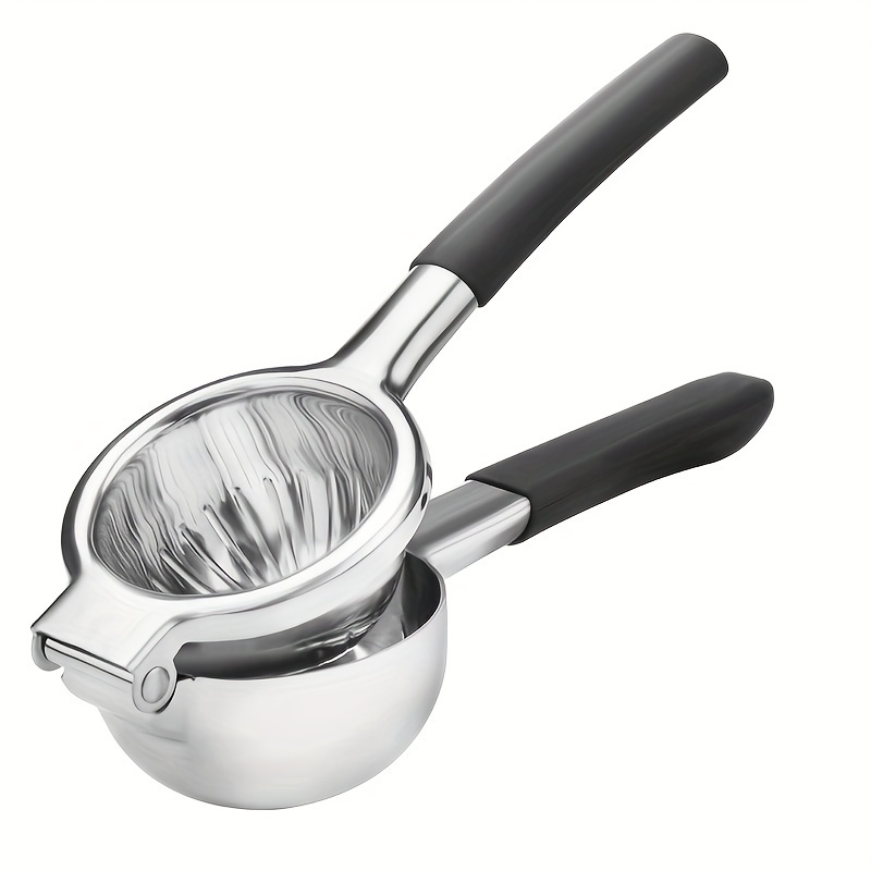 TEMU Premium Stainless Steel Lemon Squeezer - Heavy-duty Manual Citrus Juicer, Outdoor Camping & Dining