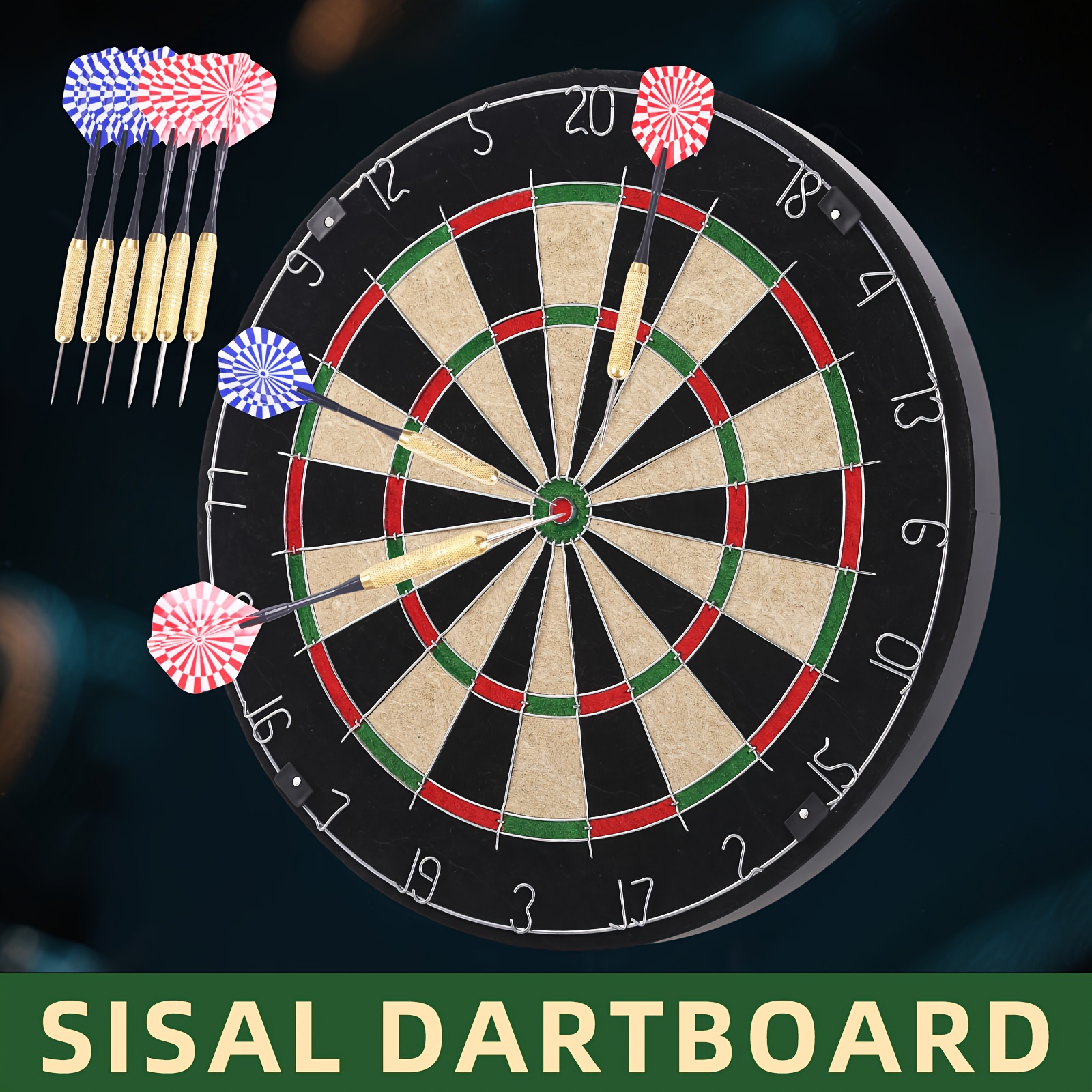 TEMU Sisal Dartboard, Sports, Leisure, Sports Equipment, Competitive Gear