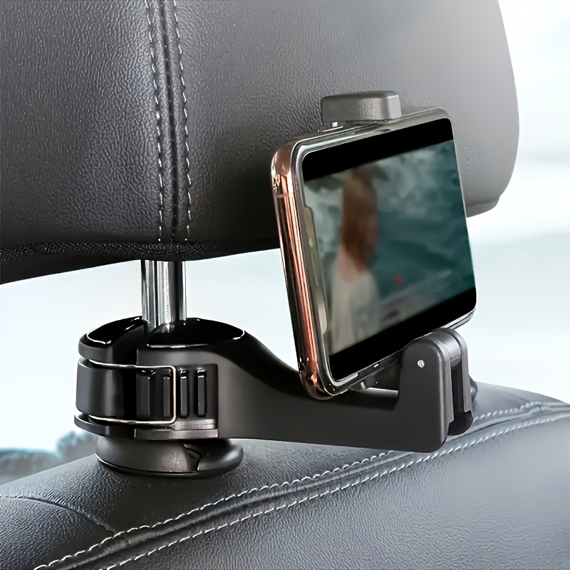 1pc Adjustable Car Seat Phone Holder with Headrest Mount - Durable ABS Material, Waterproof, Auto Vehicle Compatible, Secure Grip for Road Trips and Commuting, Phone Holder for Car