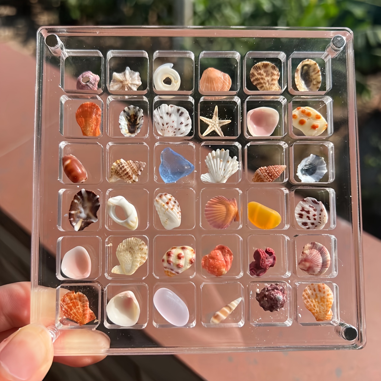 TEMU A 32/64 Grid Acrylic Shell Display Box, Transparent Display Box For Diamond Gemstone Earrings Jewelry, Jewelry Storage Display Box