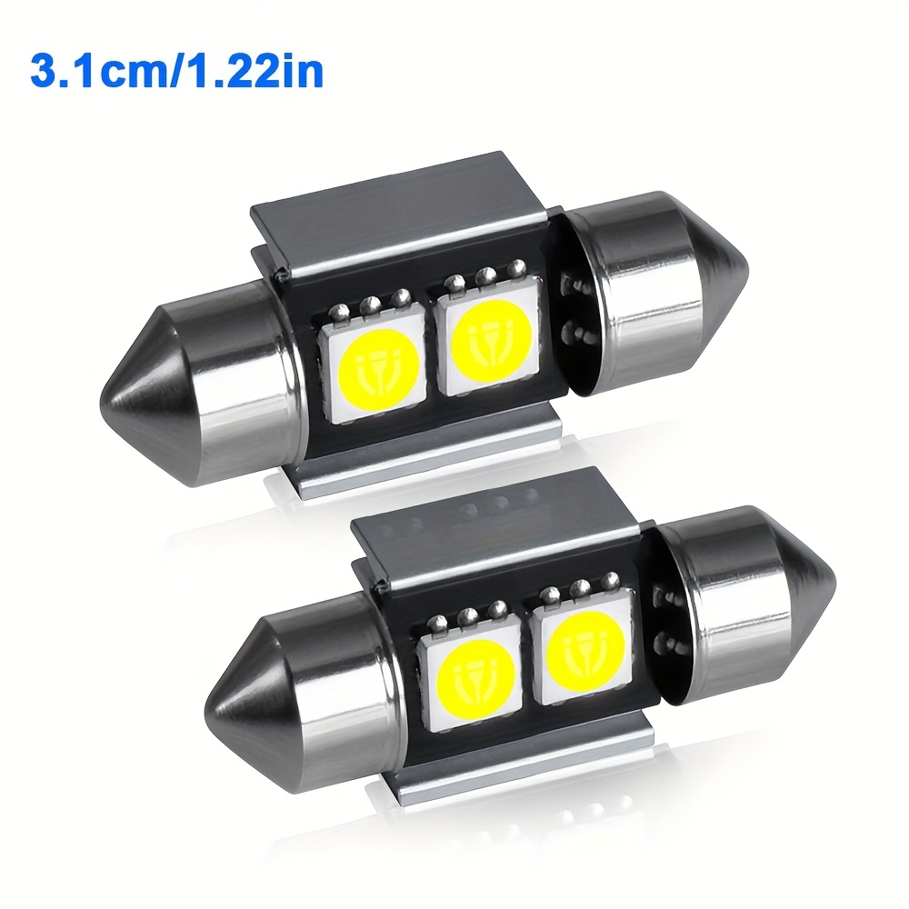 TEMU 2pcs High Brightness New Led Car Turn Signal Lights Equipped With 5050 High-brightness Led Beads Available In Full Sizes: 31/36/39/41mm Suitable