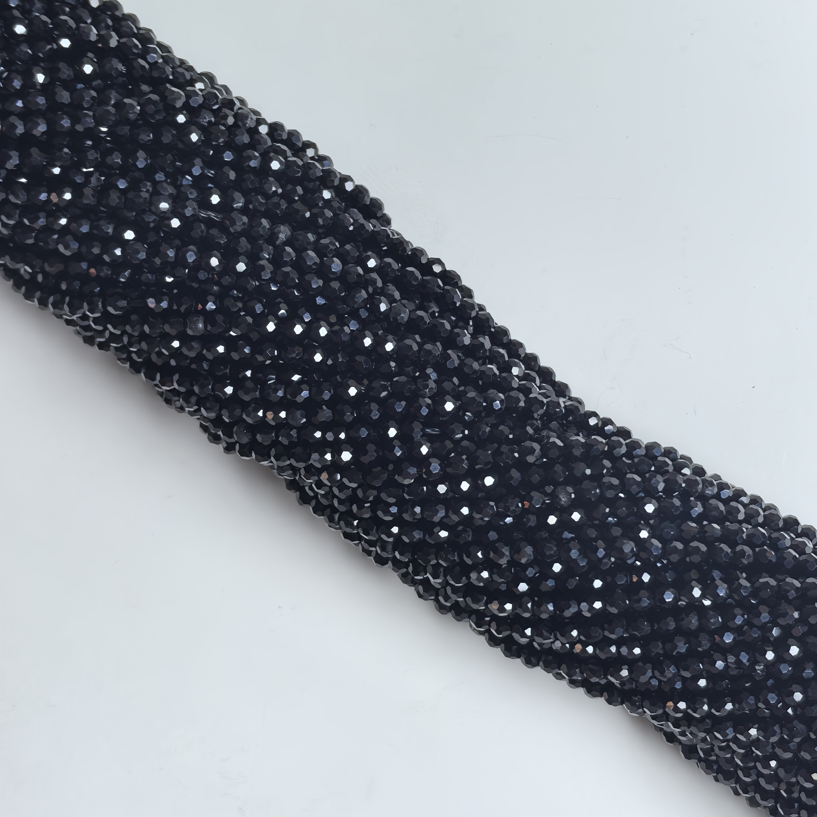 TEMU Black Ceramic 5-strand 2mm Glass Seed Beads, 1150pcs, Suitable For Diy Crafting And Fine Beading