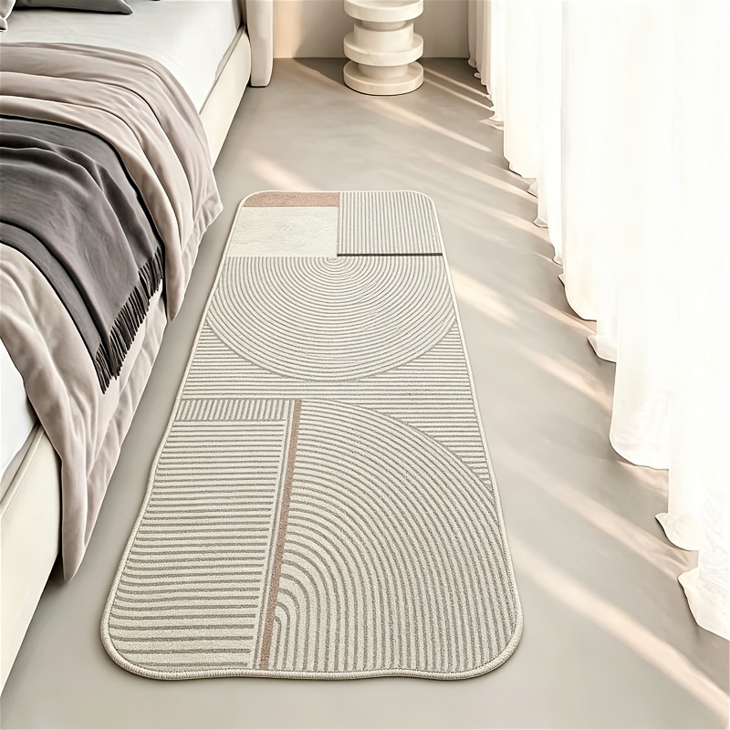 TEMU 900g+9mm Faux Imitation Cashmere Modern Minimalist Bedside Runner Rug, Light Room Decorative Carpet, Fluffy Soft Balcony Bay Window Runner,