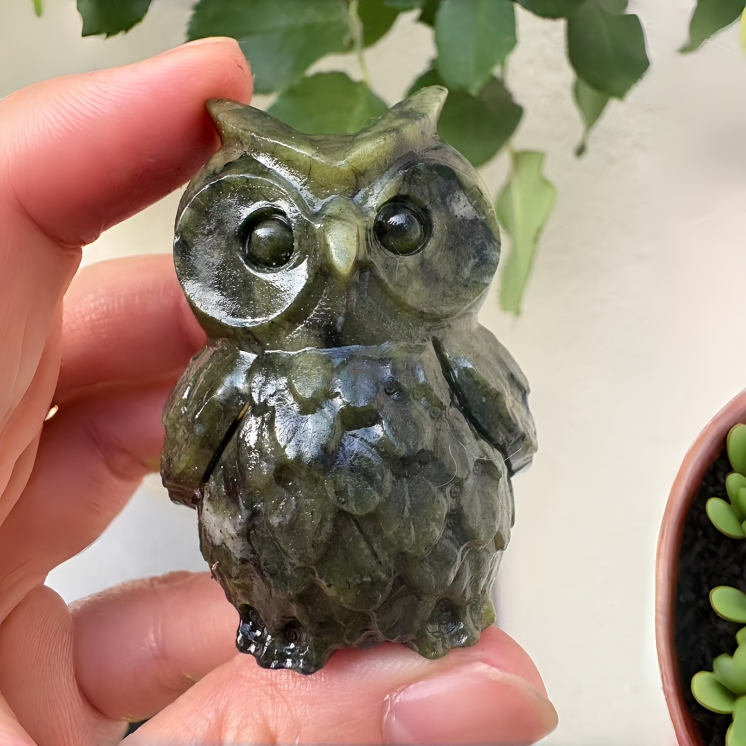 TEMU Une figurine d'héron d' en naturelle délicate, pièce de poignée d'héron sculptée à , article de décoration intérieure, cadeau , collection
