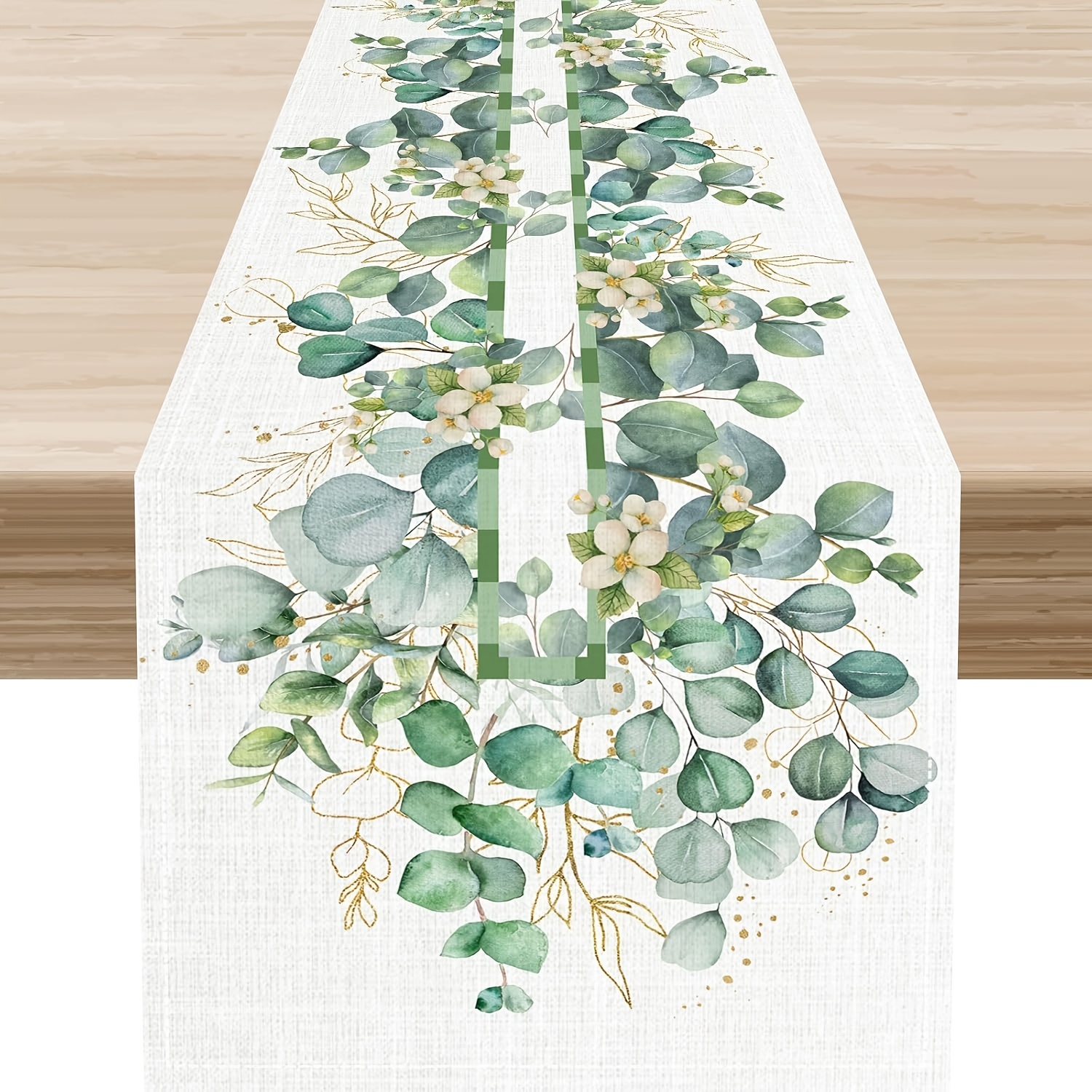 

Floral Linen Table Runner - Vintage Botanical Design, Rectangular Weave For Holiday Dining, In Sizes 13x48, 13x72, 13x108 Inches, Rectangle Shape