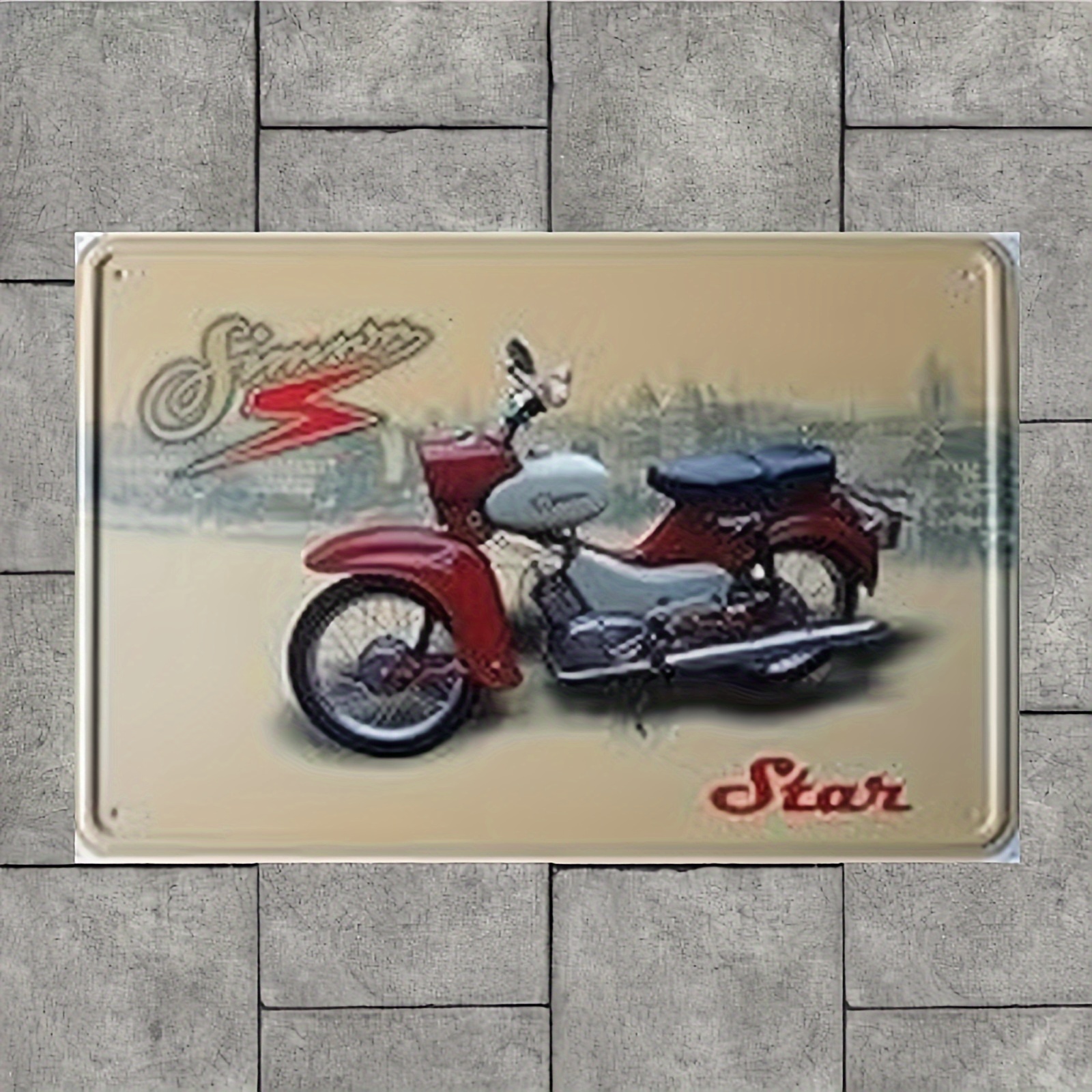 

1pc Vielesguenstig-2013 Motorcycle Gdr Tin - , 20x30cm, ///, Metal, , No Needed, For Art Storage And Transportation, Use