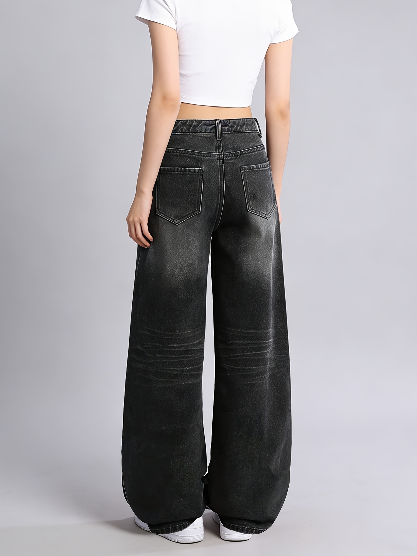 archive black baggy wide denim y2k 韓国 Y2K デニムジョーツ。バレル 