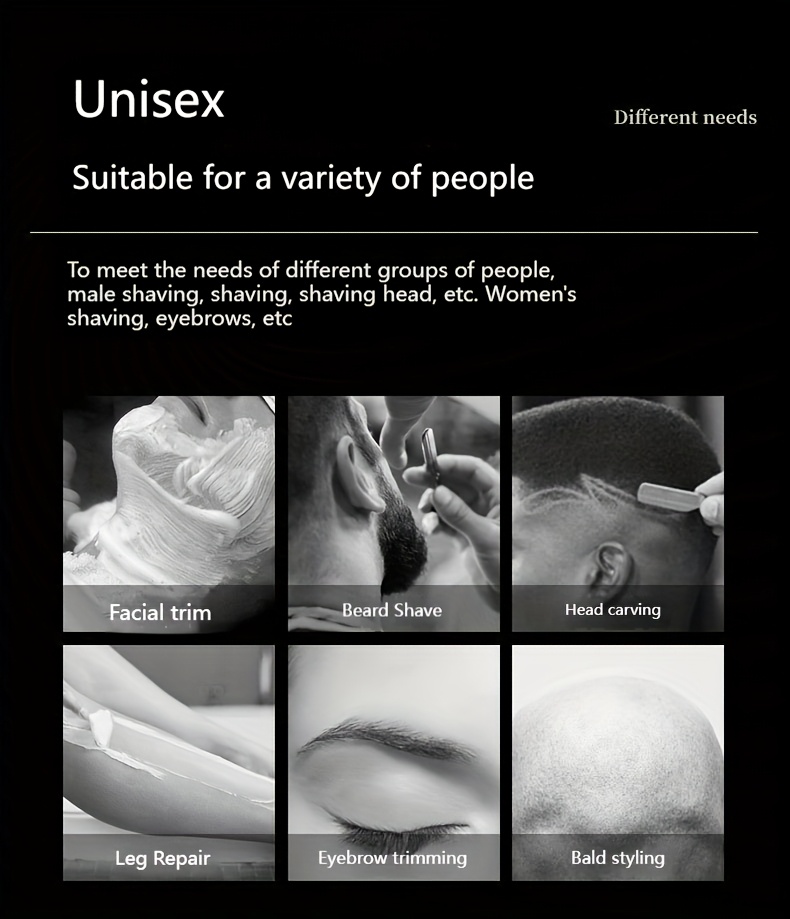 mens beard grooming kit premium straight razor with a   handle and carbon steel   grade shaving brush for facial contouring single edge razor professional throat razor and mens folding razor Product details 0