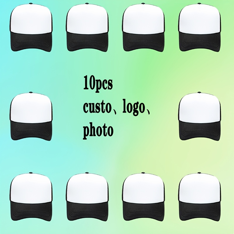 10pcs Personalized Custom Baseball Caps, Adjustable & Breathable