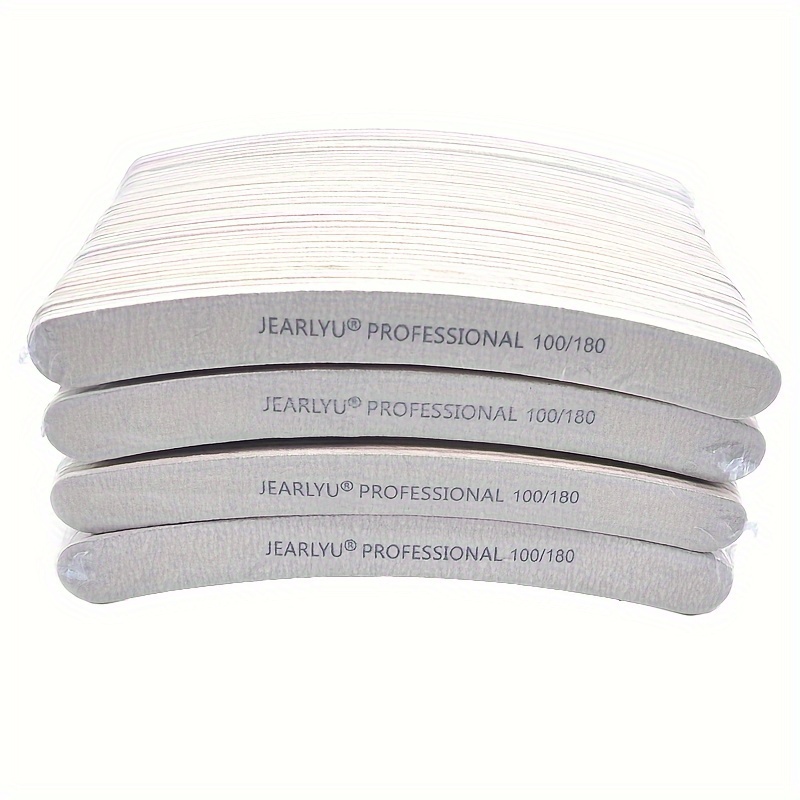 10pcs Double-Sided Grey Sandpaper Nail File Blocks, Grit 100/180/240