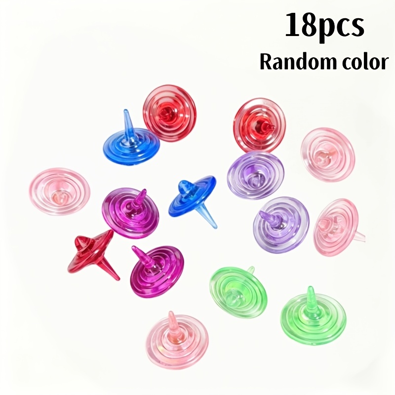 TEMU Gift For Her/him 18pcs Assorted Colors Multi- Favors, Mini Transparent Spinning Tops, Colorful Spinning , Party Favor Fillers, Children's