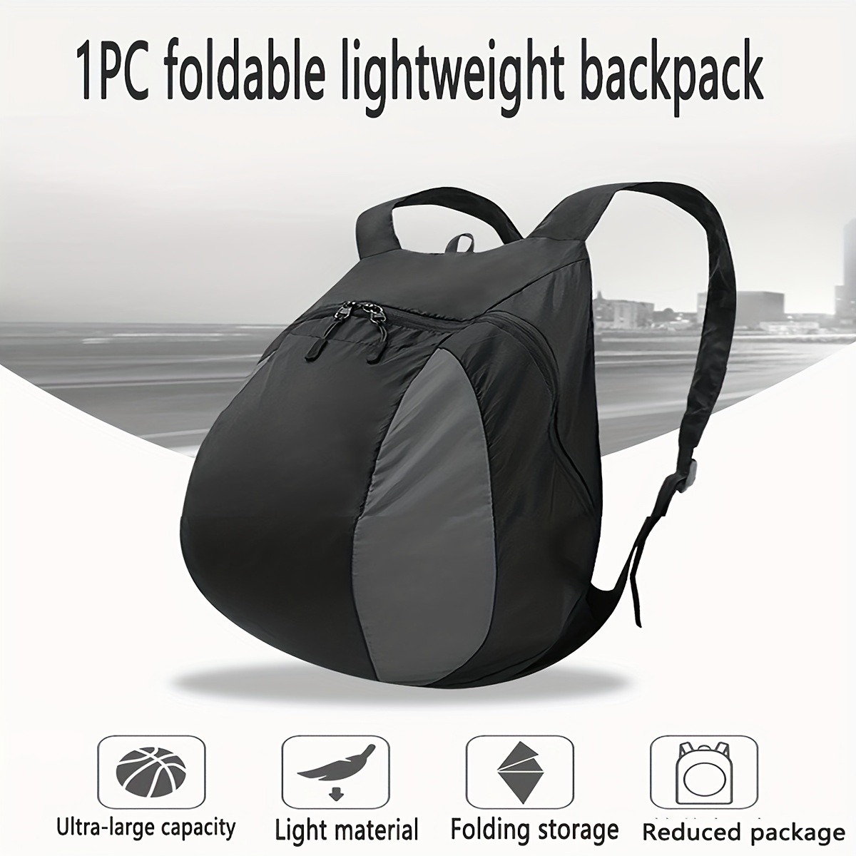 

Lightweight Nylon Backpack For Outdoor Cycling & Motorcycle Riding - , Foldable Helmet Storage Bag In Gray