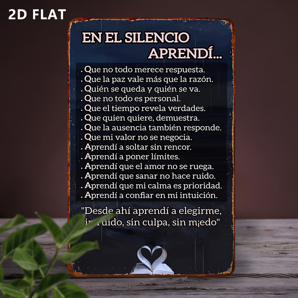 TEMU 2D - 【2D 】 2D , 1 pieza, Letrero de Metal Español Vintage, Placa de Metal Rústica para Cueva de Hombre, Dormitorio, Baño, Bar, Cocina, Oficina,