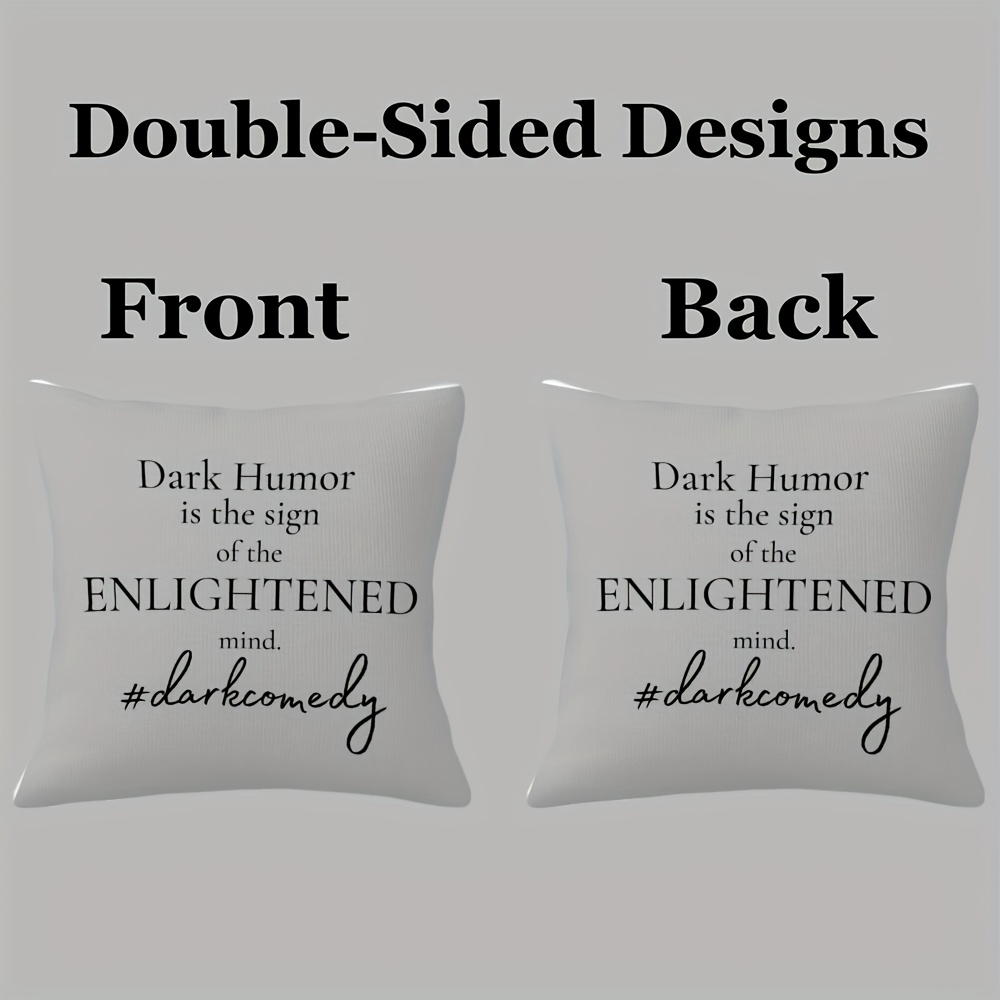 1pc pack 2d flat printed multi specification double sided pillowcase dark humor   pattern of the   heart suitable for sofa bedroom outdoor and living room decoration pillow insert not included ysx1029bz392 2d   18 18