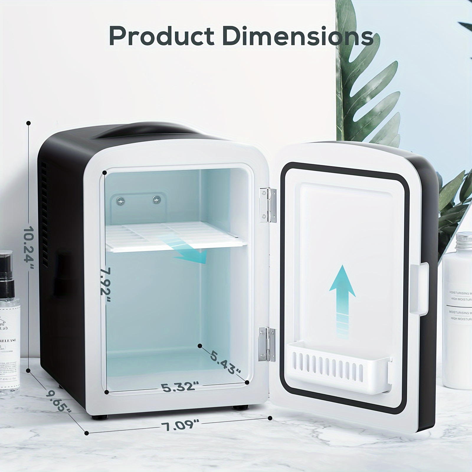 mini fridge portable mini car refrigerator 4l capacity 6 cans makeup small refrigeratorfor bedroom car office dorm small cooler for cosmetics beverage and food ac refrigerator white black details 1