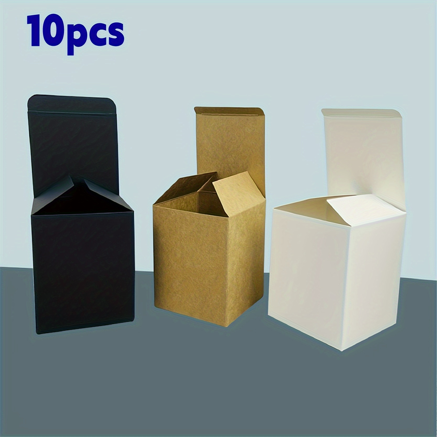 

10pcs Premium Kraft Paper Gift Boxes - Black & White, Thick For Durability, Christmas & Halloween Presents, 4.13x4.13x5.12 Inches, Paper Box, Gift Box, Christmas Halloween, Thick