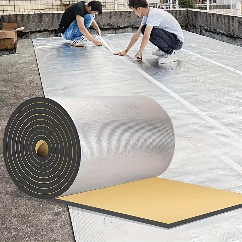 

1 Roll Of 5mm Aluminum Foil Insulation - Self-adhesive, High-temperature & Fireproof Roof Material, Sun & Flame Retardant With For Outdoor Use