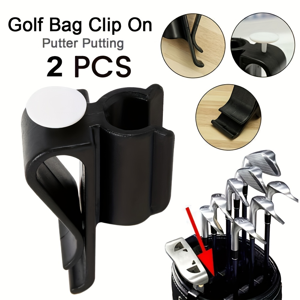 

2-pack Plastic Golf Club Bag Clips - Putter Clamp Holder Organizer For - Black Golf Accessories For Golfers