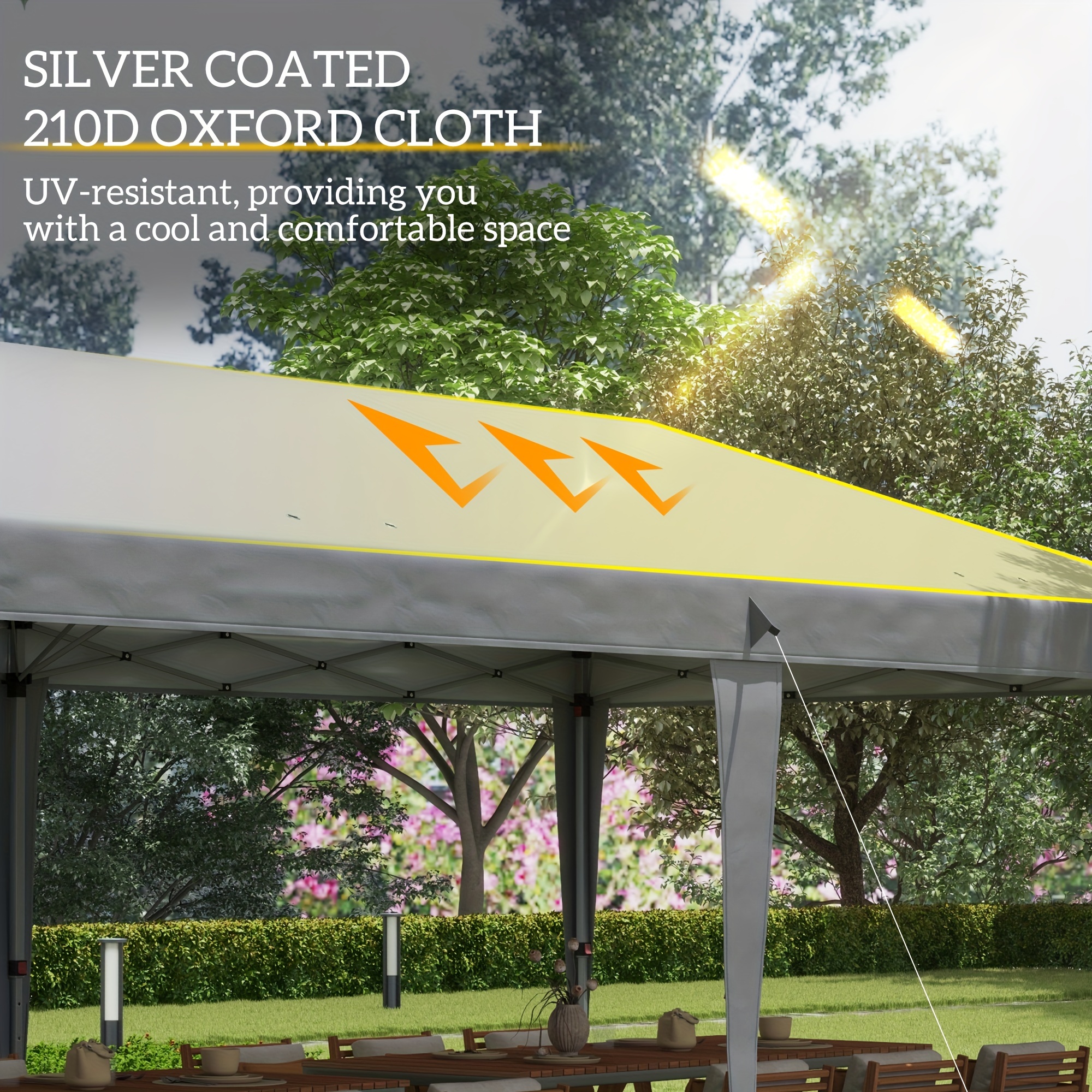   3 x 6   up gazebo foldable canopy tent height adjustable wedding awning canopy w carrying bag grey details 2