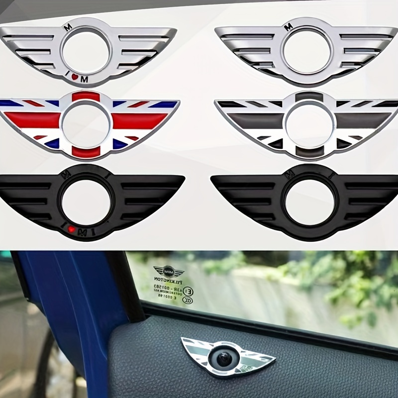 

Elegant Door Lock Wing Badge With Golden Adhesive Stickers For Car Decoration Accessories Suitable For F55 F54 F56 R50 R53 R56 R60 R57