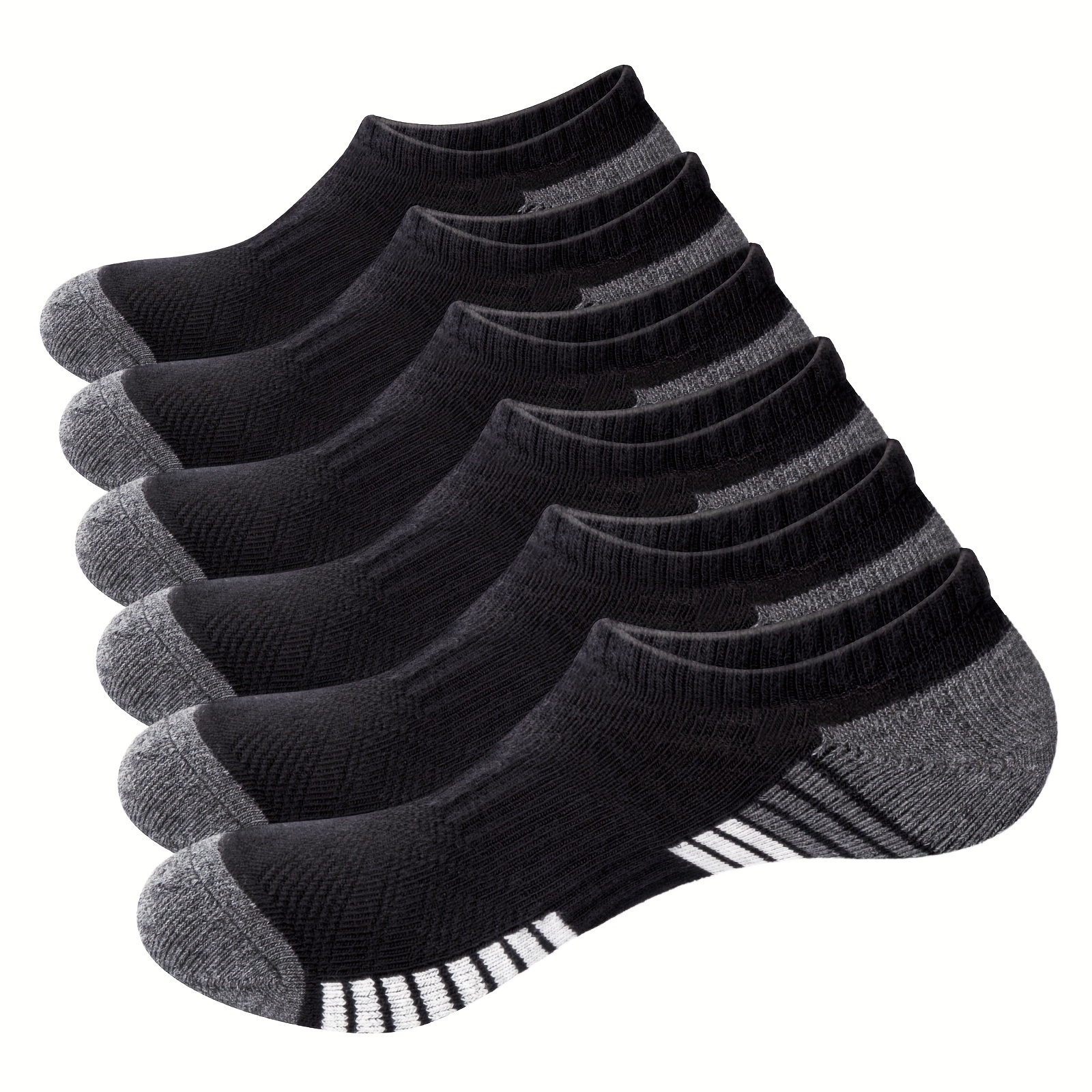 Yuedge Women's Invisible Short Socks Cotton Ankle Socks Breathable Short Socks For Women Size 34-46, 6 Pairs