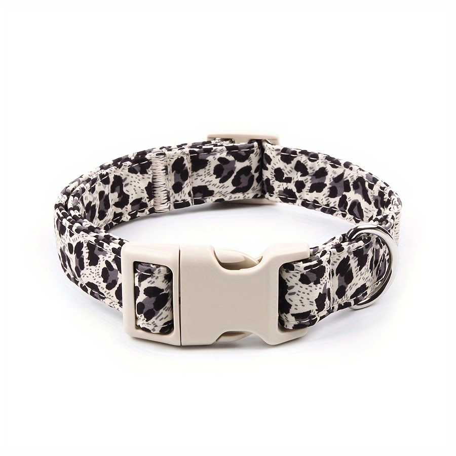 TEMU 1 Pack Khaki Leopard Print Adjustable Pet Collar Suitable For Small, Medium And Large Dogs With Safety Dog Collar Soft Pet Dog Collar For Indoor And Outdoor Use